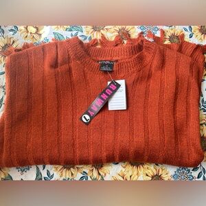 Burnt orange crew neck sweater perfect for fall new with tags.